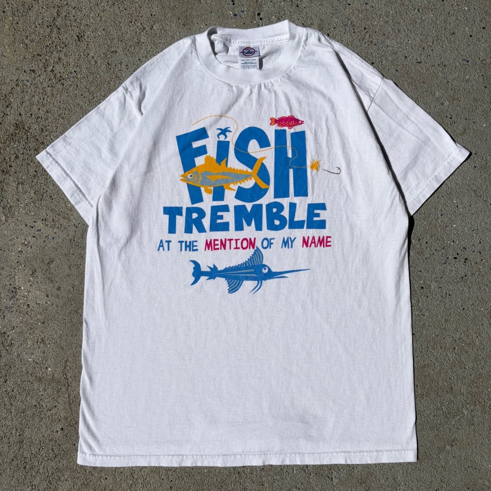 Delta Pro Weight Fish Tremble At The Mention Of My Name Fishing Graphic Tee M